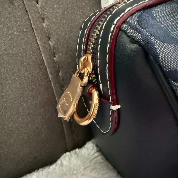 Coach Dark Blue Mini Bag with Signature Pattern - Picture 8 of 9